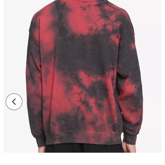 My Hero Academia Hot Topic TOGA Wash Red and Black Tie-Dye Hoodie with Graphic L - Picture 4 of 4